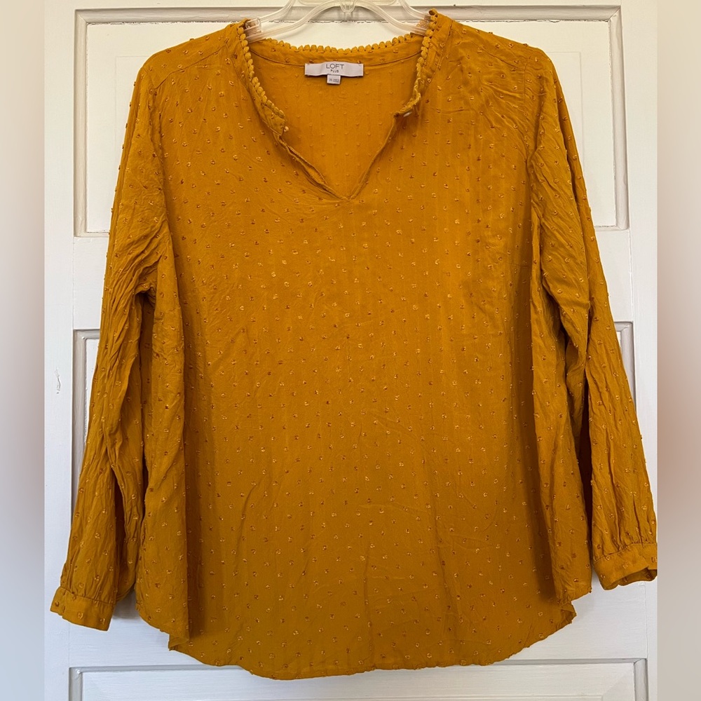 LOFT Plus Gold  Long Sleeve Blouse Size 20W